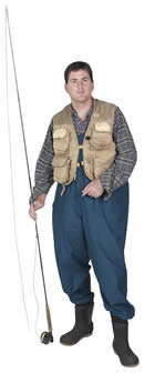 Spring Creek fly angler equipped with rod, reel, vest, boots etc. from www.pennflyfishing.com