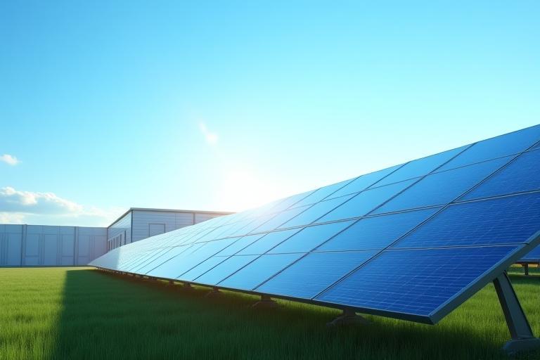 Solar panels powering facility